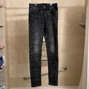 American Eagle flex super skinny jeans, black acid wash, 30x34, great condition